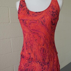 Pink Paisley Dress Vintage Boho Shift Dress Size 8 image 2