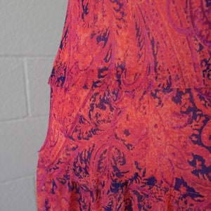 Pink Paisley Dress Vintage Boho Shift Dress Size 8 image 6