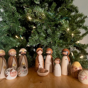 Hand Painted Wood Nativity Scene | Christmas Decoration | Christmas Gifts