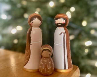 Hand Painted Wood Nativity Scene | Christmas Decoration | Christmas Gifts