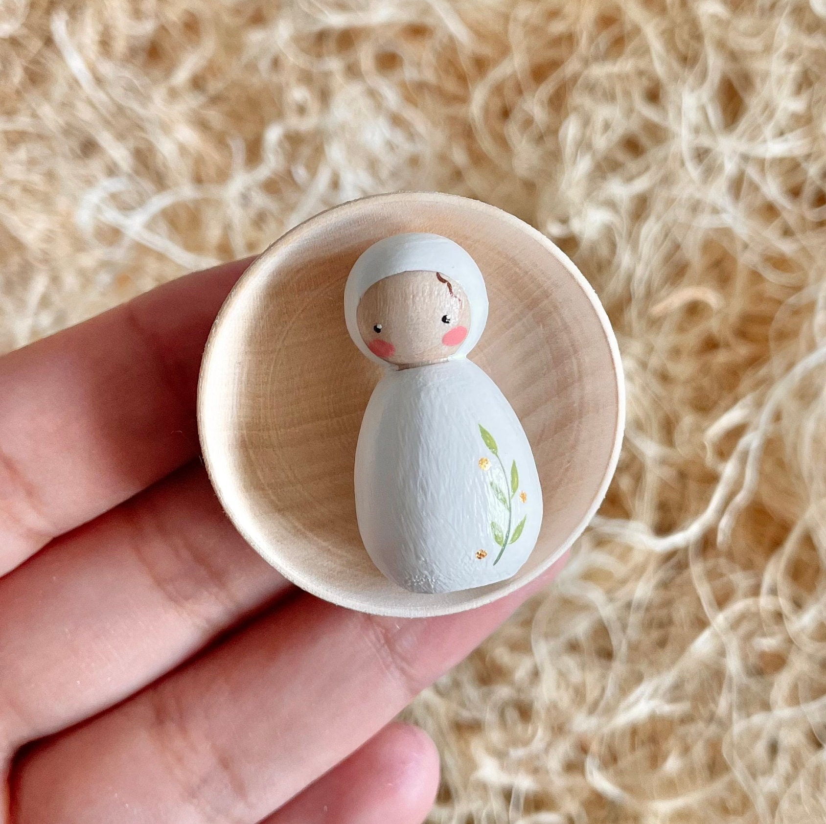 Wooden Christmas Nativity Set Kokeshi Style Christmas Etsy