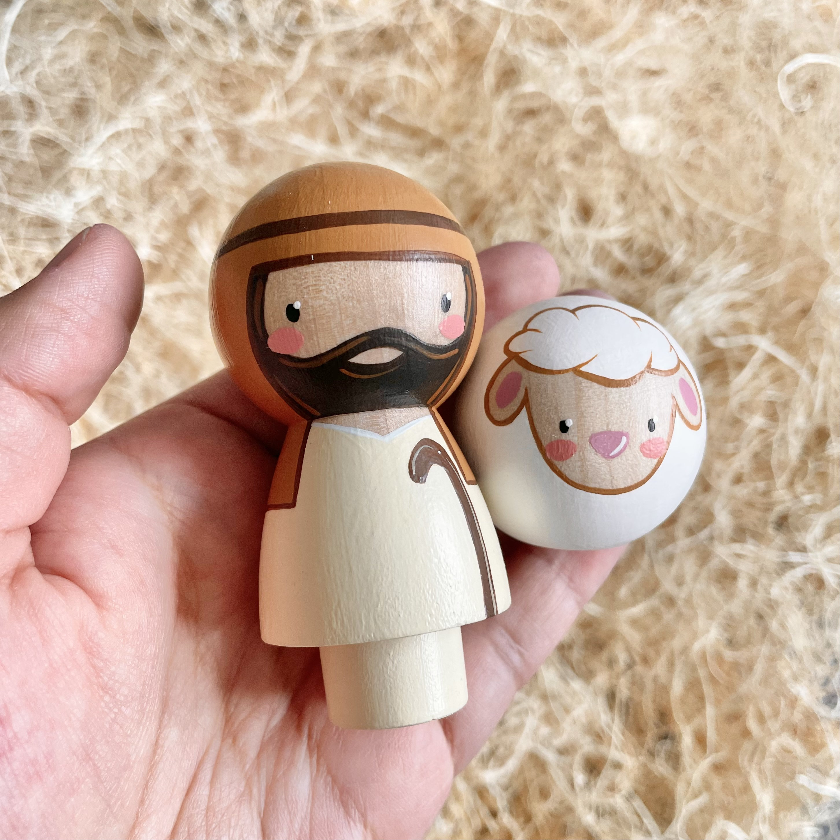 Wooden Christmas Nativity Set Kokeshi Style Christmas Etsy