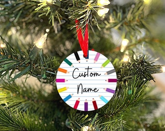 Personalized Teacher - 2.85” Ceramic Ornament- Free Gift-box included