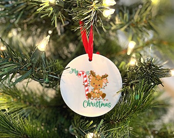 Baby’s 1st Christmas - 2.85” Ceramic Ornament- Free Gift-box included