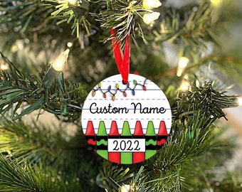 Personalized Teacher - 2.85” Ceramic Ornament- Free Gift-box included