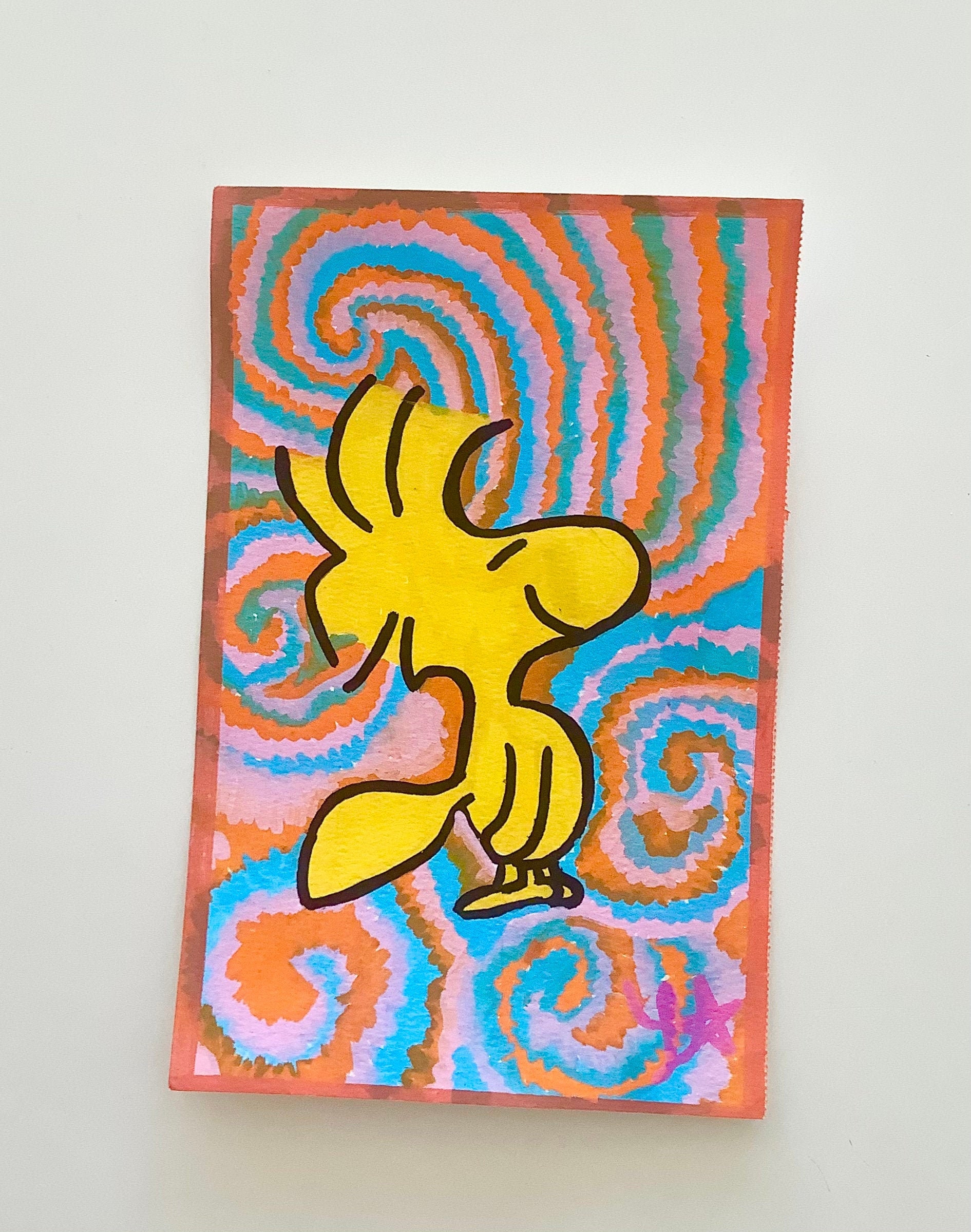 Woodstock painting original piece 8 1/2 x 6 1/2 with frame Etsy