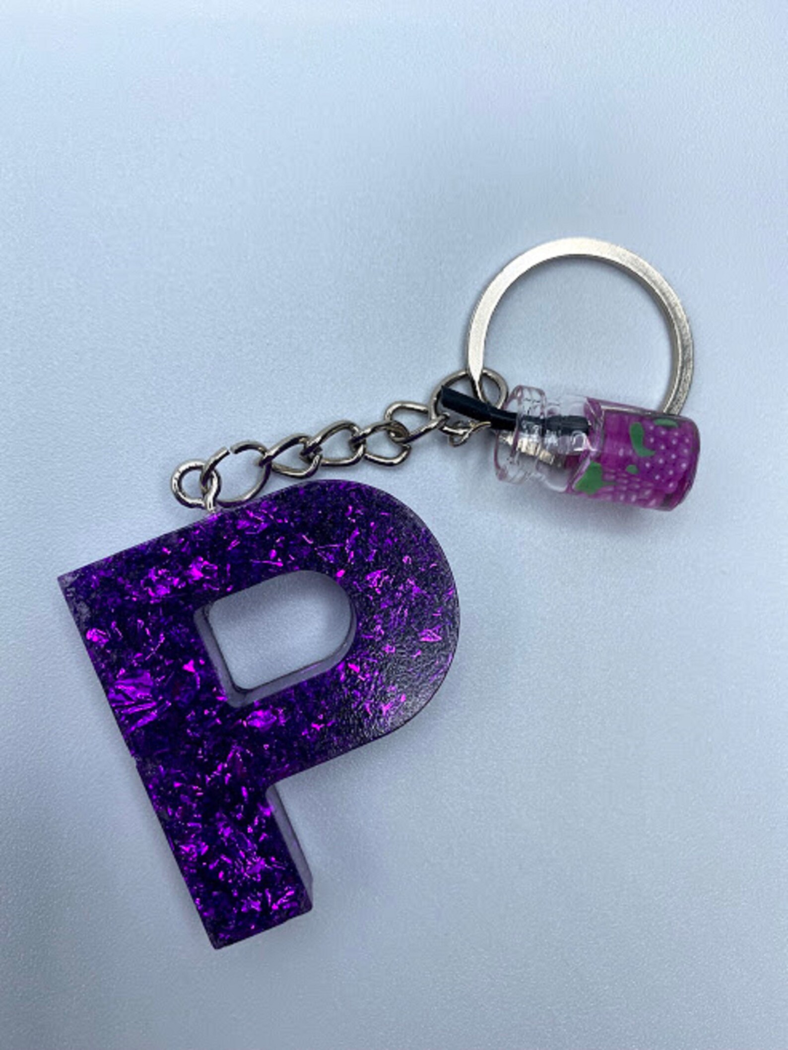 Custom Initial Keychain Foil Keychain With Name Purse Charm Etsy UK