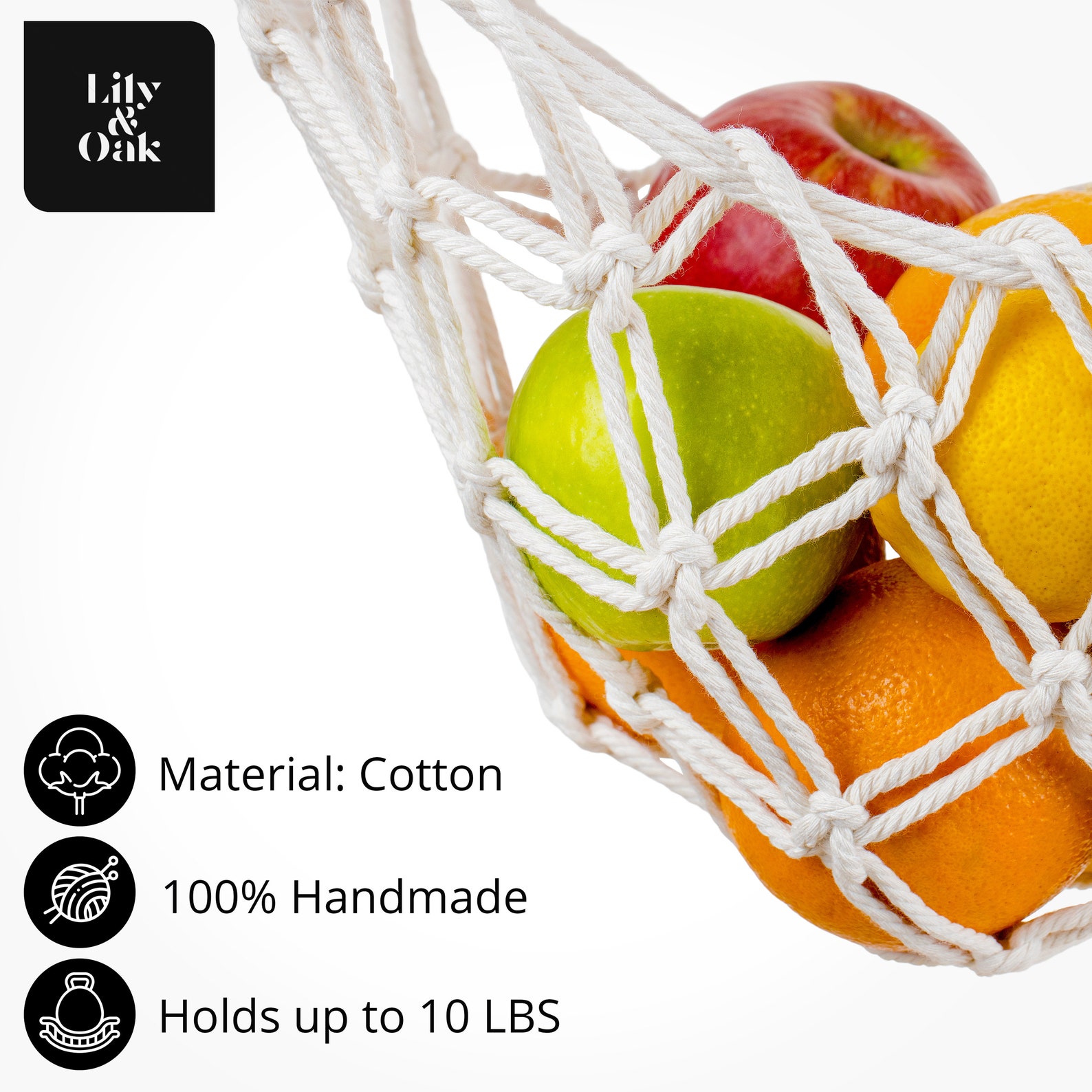 Hanging Macrame Fruit Hammock by Lily & Oak Under Etsy