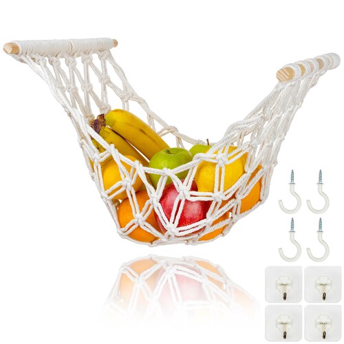 Macrame Fruit Hammock Hanging Fruit Basket Under Etsy