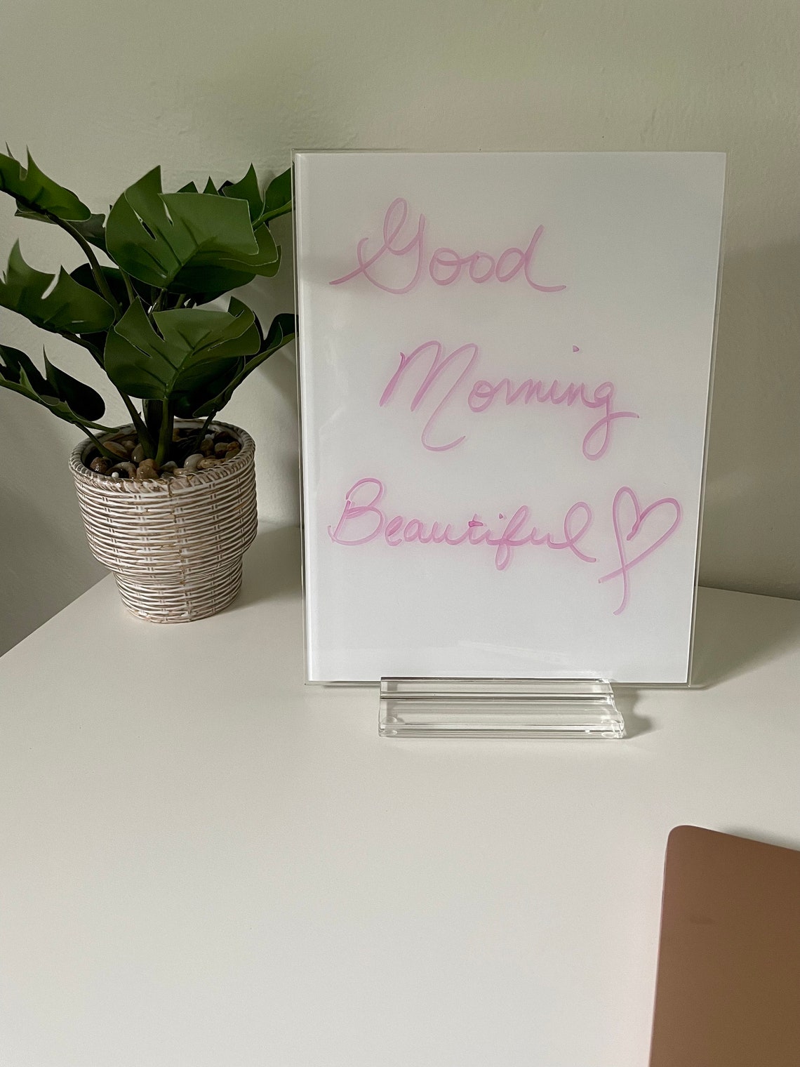 Acrylic Dry Erase Memo White Board with Stand and Marker Etsy