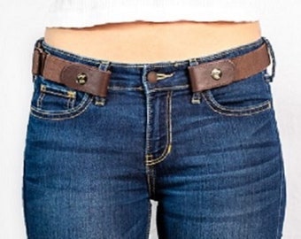 Ladies Women Stylish Faux Leather Waist Belt Thin Buckle For Dress Jeans Y2