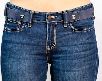 【mnem】Antique Buckle Denim Long Belt 61VtqxFIf0L.jpg