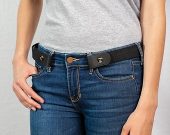 Buckle-Free Elastic Belt, Adjustable Comfort Fit, Women's Jeans Belt
