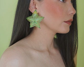 Preserved Star Fruit Statement Earring