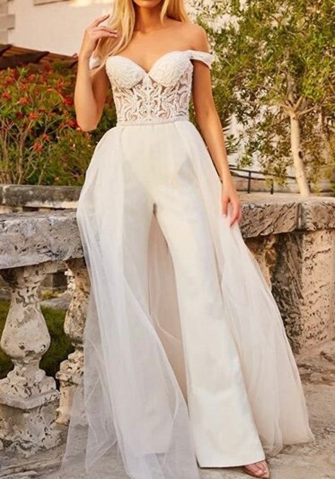 White Formal Jumpsuit Womens Bridal White Jumpsuit Women Onepiece for  Wedding Reception Birthday Outfit Sleeveless Jumpsuit With Corset 