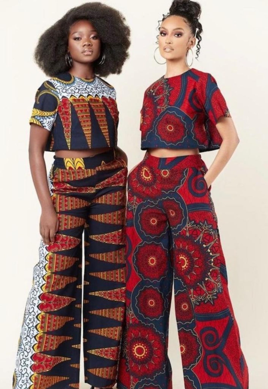 Ankara Two Piece Style, Ankara Crop Top, Ankara High Waist Palazzo 