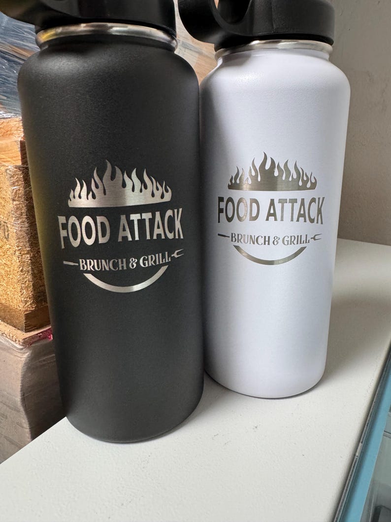 Personalized Laser Engraved Water Bottle With Custom Logo Name Text ...