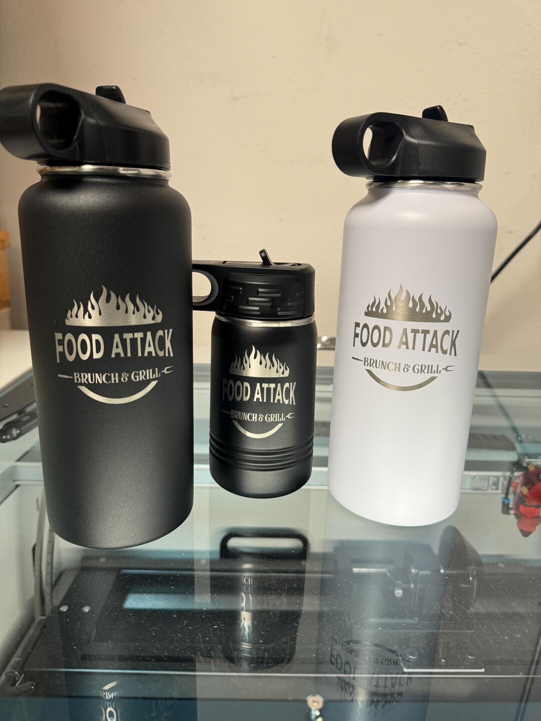 Personalized Laser Engraved Water Bottle With Custom Logo Name Text ...
