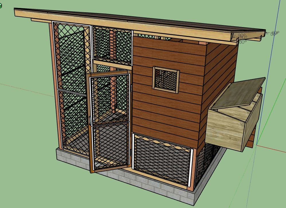 Sketchup Chicken Coop Plans 8'x6' PDF Instant and Sketchup File Download Etsy UK