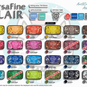 VersaFine Clair - Tampons encreurs d'archives par Tsukineko Japon | Encre pour tampon pigmentée détaillée, résistante à l'eau, aux bavures, aux décolorations, résistante à la lumière et à séchage rapide