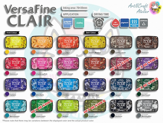 VersaFine Clair - Archival Ink Pads by Tsukineko Japan | detailed, waterproof, smearproof, bleedproof, lightfast quick-dry pigment stamp ink