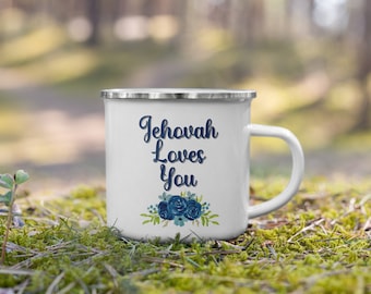 Jehovah Loves You Enamel Mug - Jw Sister Gift - Jw Gift For Kids - Jw Wife Gift - Jw Pioneer Gift