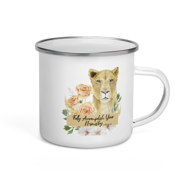 Fully Accomplish Your Ministry Enamel Mug - Jw Pioneer Mug - Jw Pioneer Gifts - Pioneer Service School Mug - Jw Baptism Gifts