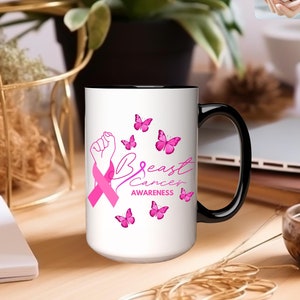 Breast Cancer Survivor Mug Breast Cancer Awareness for Breast Cancer Month Inspirational Cup Cancer Awareness Month Gift No One Fights Alone