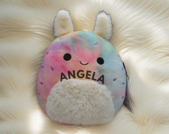 Easter Squishmallow Easter Basket Toy Personalized Squishmallow Easter Gift for Daughter Kid Toys Easter Bunny Plush Rainbow Bunny Gift