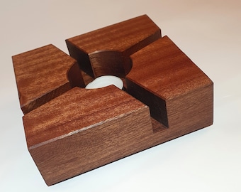 Warmer, table stove, tea warmer made of sapelli wood