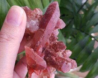 Natural Red Quartz, Hematite Quartz Crystal Cluster, Generator Crystal, Healing Crystals