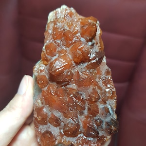 Hematoid Quartz Cluster: Raw Fire Quartz Crystal for Grounding