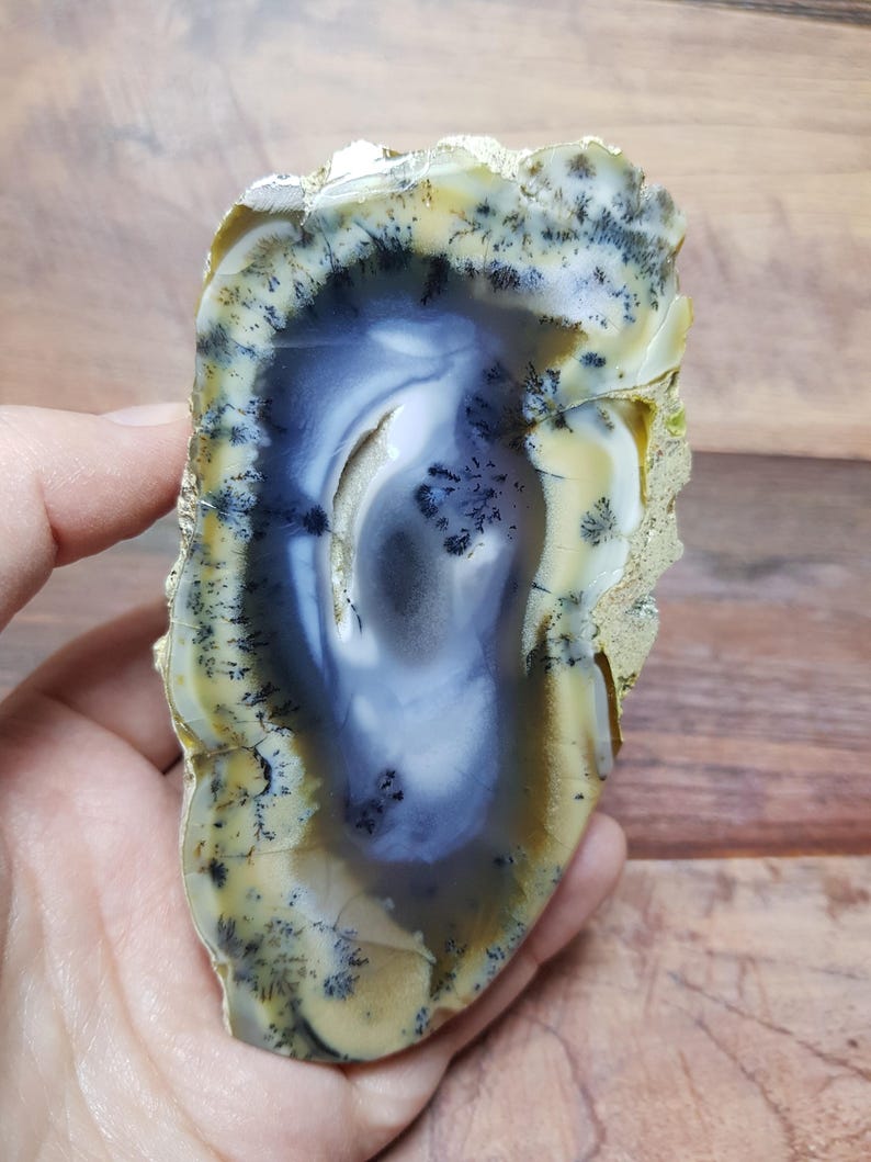 Colorful Dendritic Opal (merlinite) Slice • Polished Both Sides ...