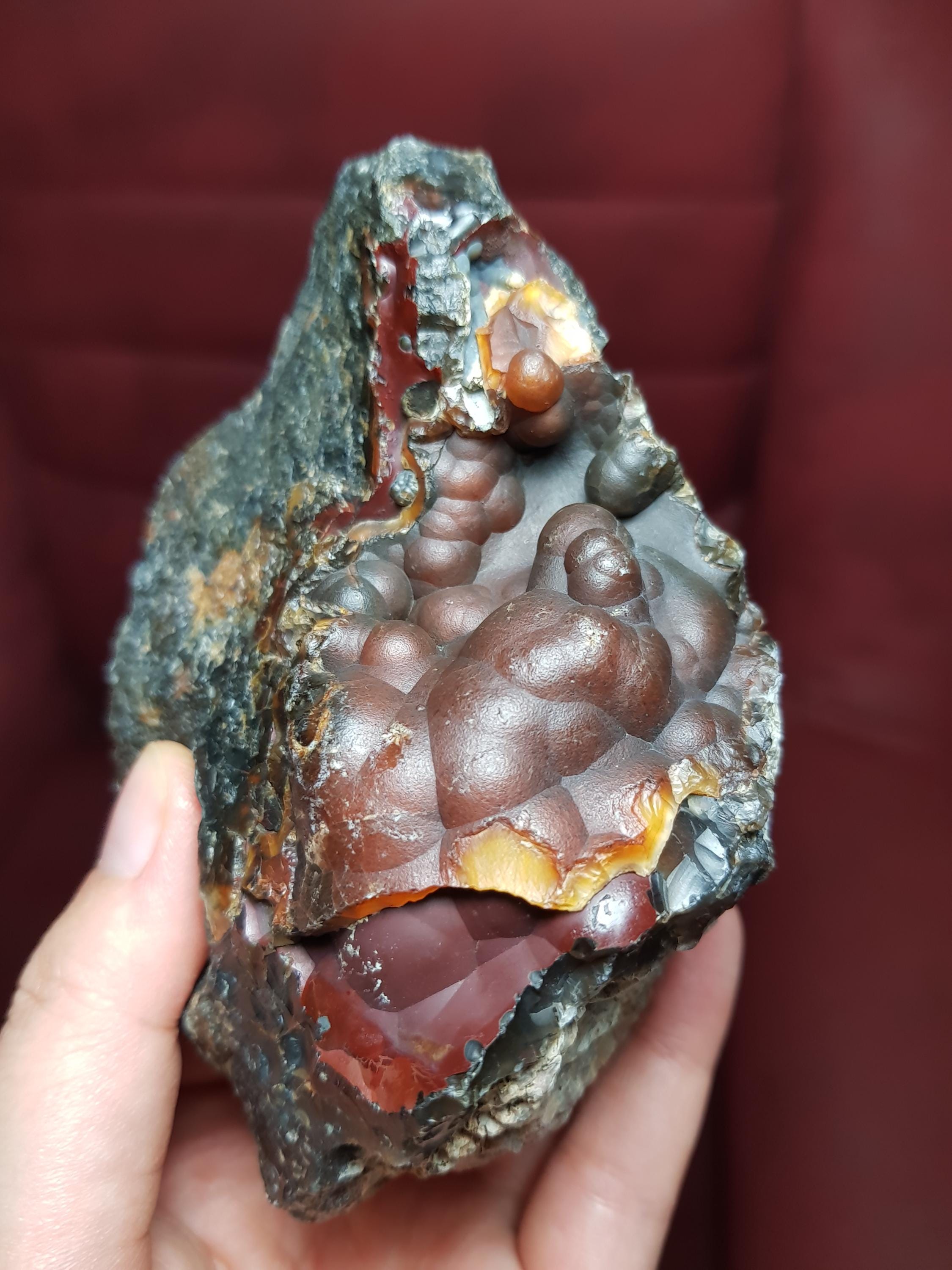 Red Hematite Botryoidal Agate: Grounding Crystal in Matrix - Etsy
