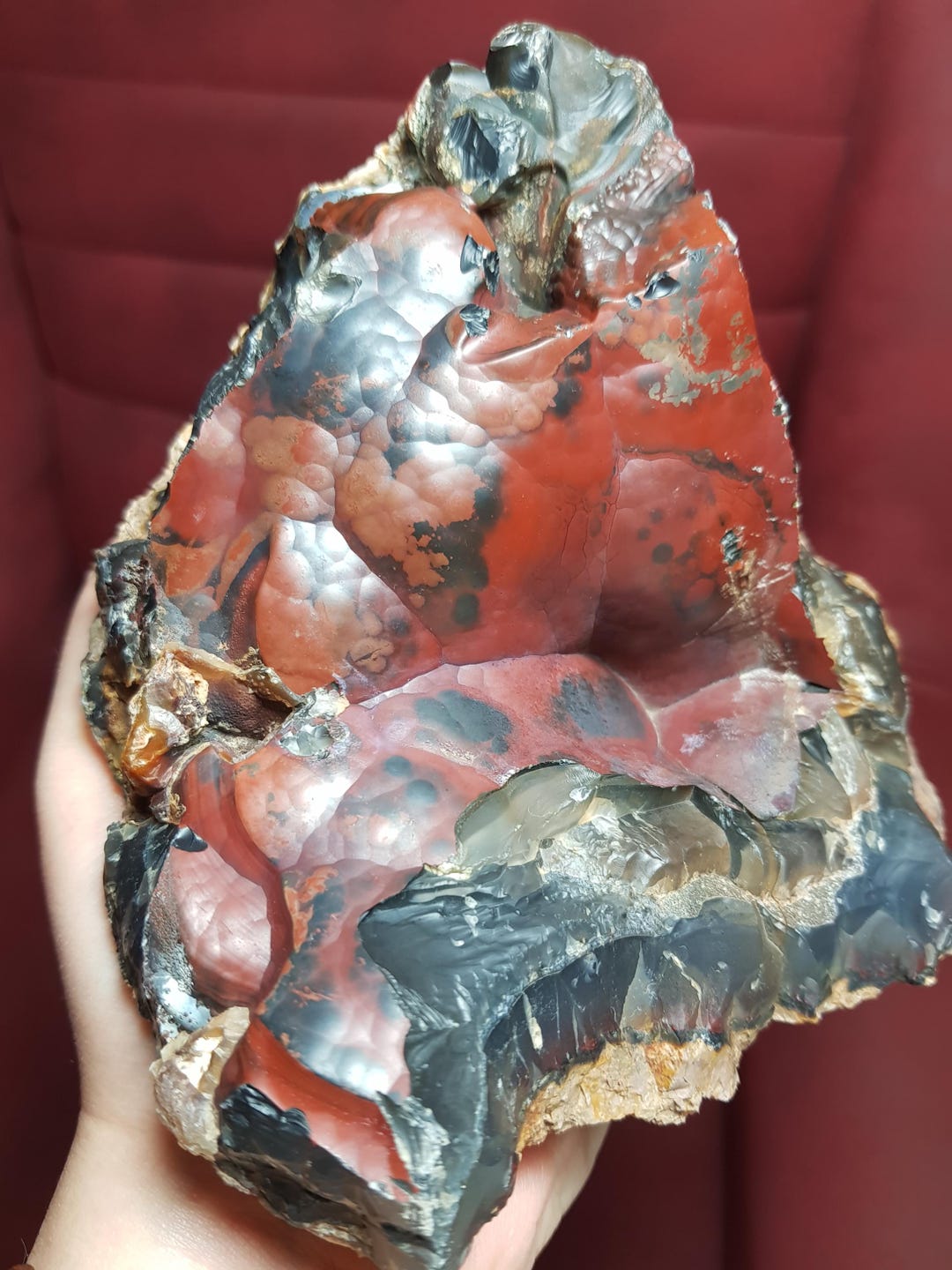 Red Hematite Botryoidal Agate: Grounding Crystal in Matrix - Etsy Australia