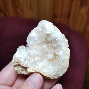 Rohe Calcit Druzy Geode: Gelbe Kristallstufe, Unberührt