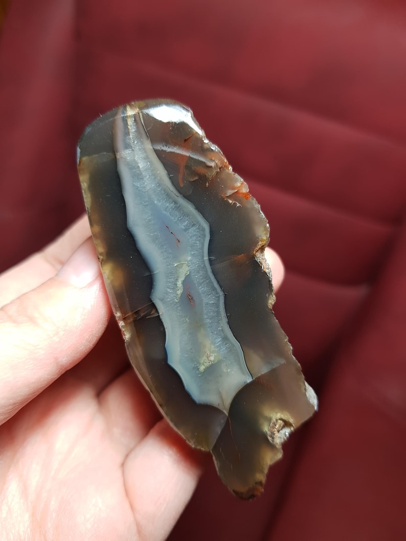 Banded Agate Pair – Polished Natural Black Agate Halves - Etsy