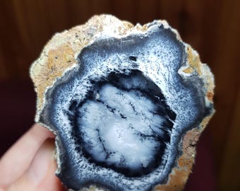 Dendritic Reverie: Dendrite Opal and Agate - Merlinite&#39;s Captivating Aura!, Natural Merlinite