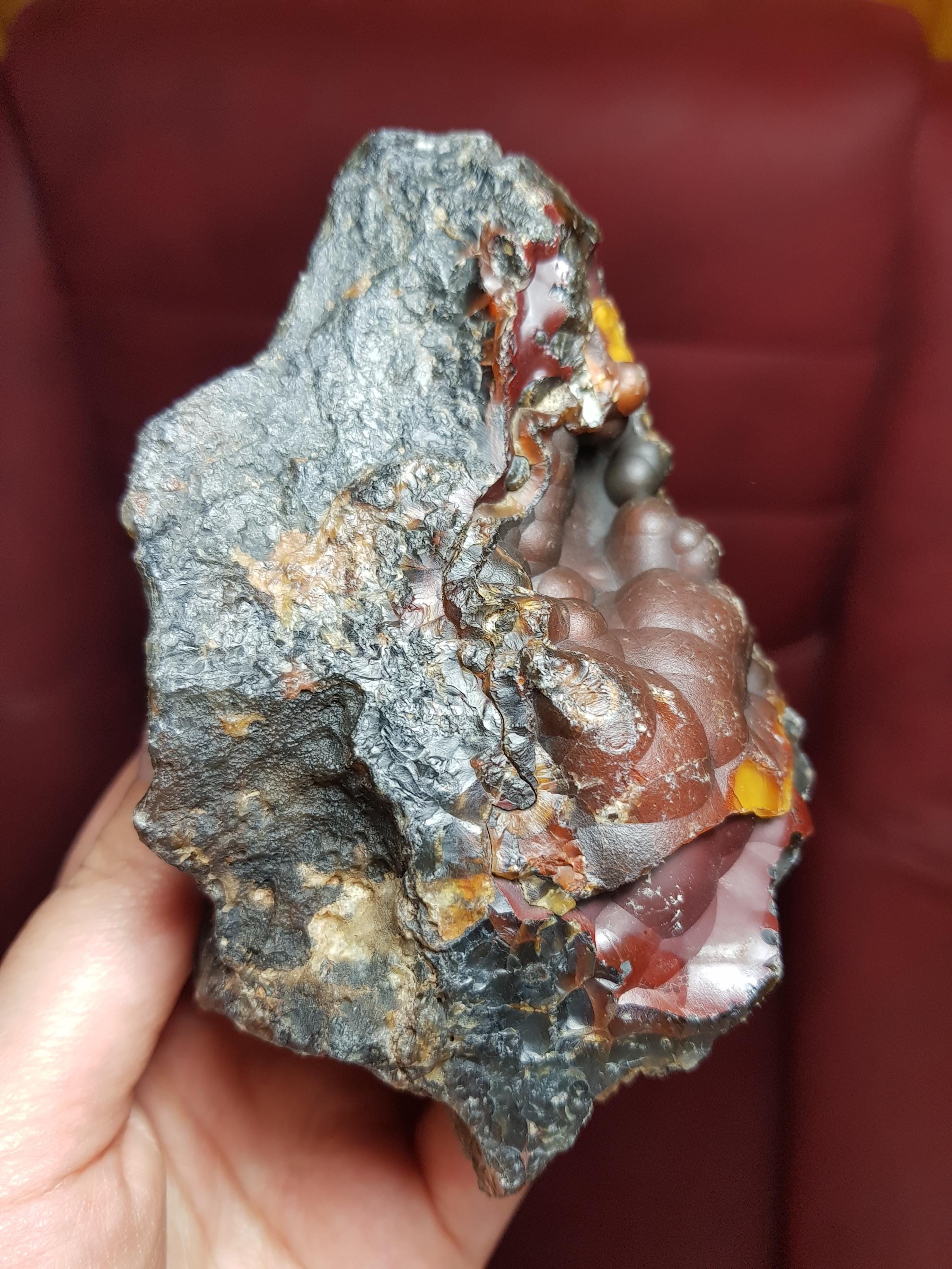 Red Hematite Botryoidal Agate: Grounding Crystal in Matrix - Etsy