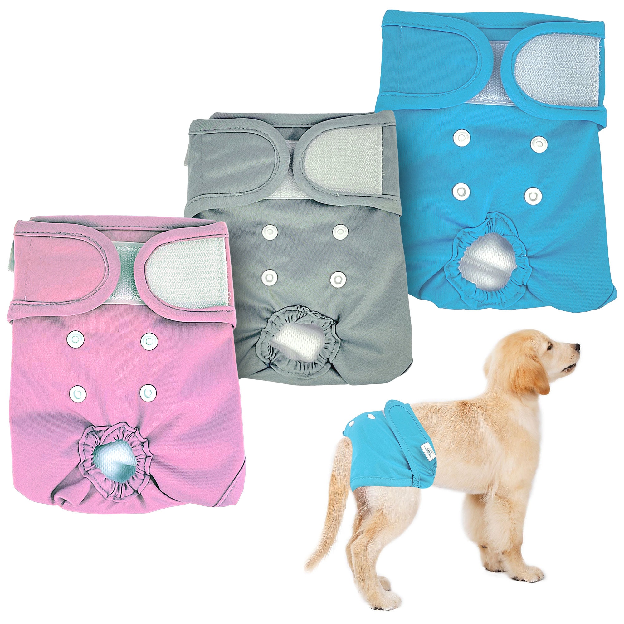 HORYDIA Dog Nappies Soft Reusable Dog Diapers Physiological Pants Washable Sanitary Shorts For Pet. AQK1, L 