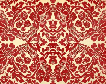 Red Demask Roycycled Treasures Decoupage Tissue Paper