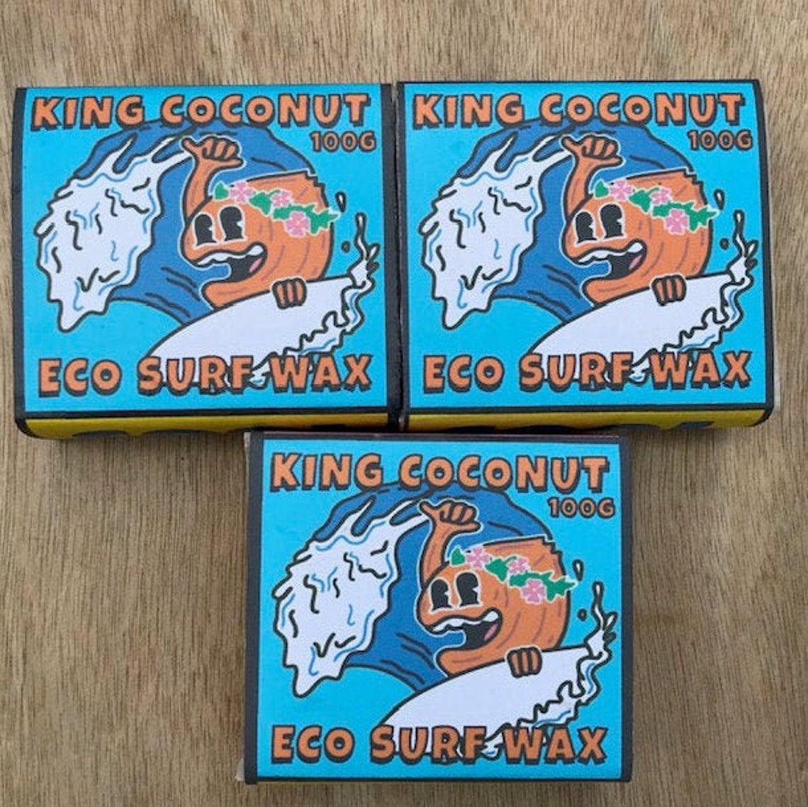 King Coconut Eco Surf Wax 3 x 100g Bars Cool Water Surf Wax Etsy