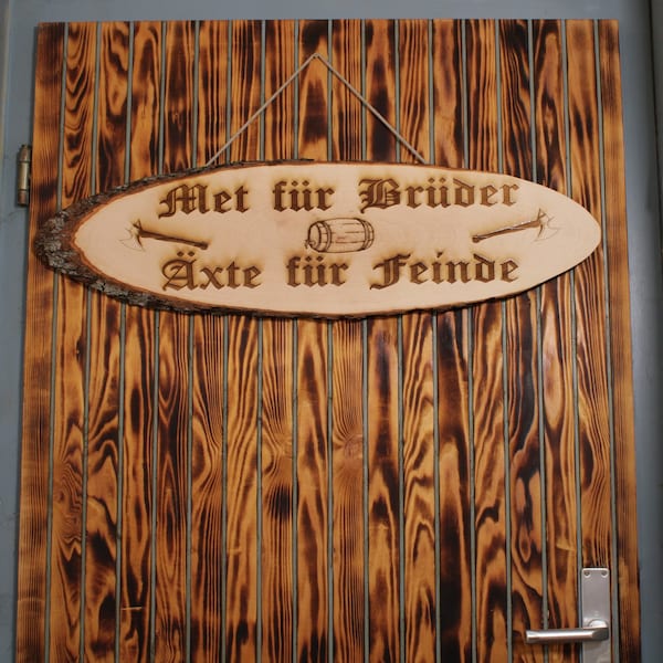 XXL Baumscheibe Rindenscheibe 66 - 95 cm Wunschtext Personalisiert Gravur Schild Geschenk Holz Erle unbehandelt + Aufhänger