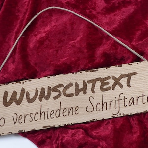 Personalized wooden sign with engraving - Oak wooden signs 28 x 8 cm