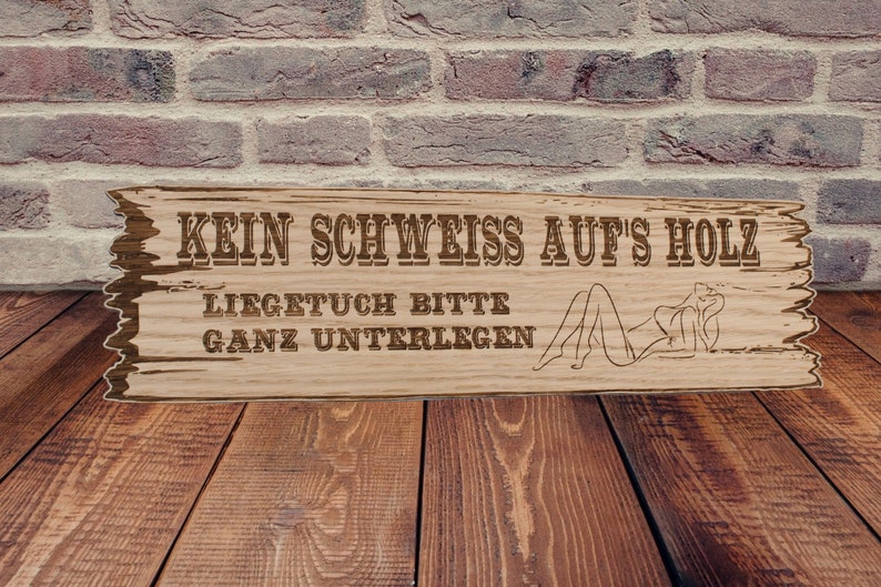 Wunschtext Schild personalisiert aus Holz mit Gravur selbst gestalten Eiche Holzschilder 28 59 cm Western Art Wunschtext Bild 9