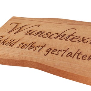 Wunschtext Schild personalisiert aus Holz mit Gravur selbst gestalten Buche Massiv Holzschilder 23 45 cm Bild 3