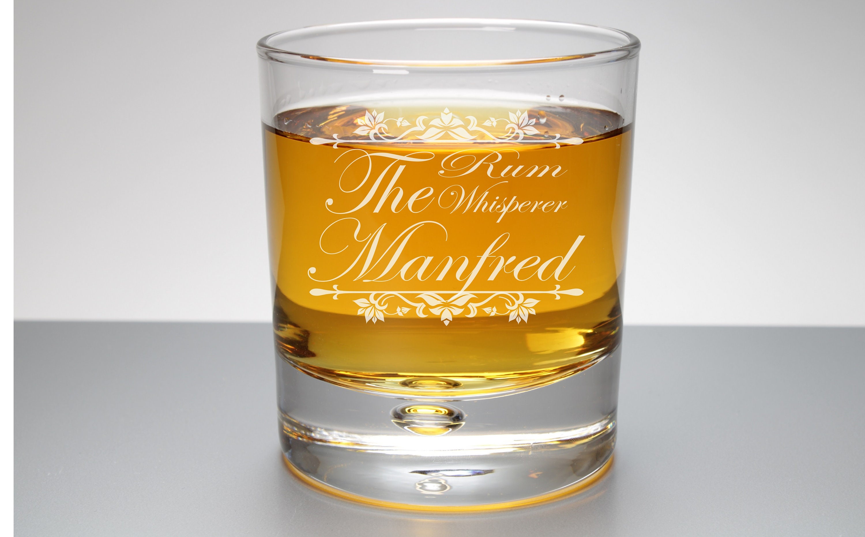 Rum glass The RUM Whisperer with name personalized Rum Glass
