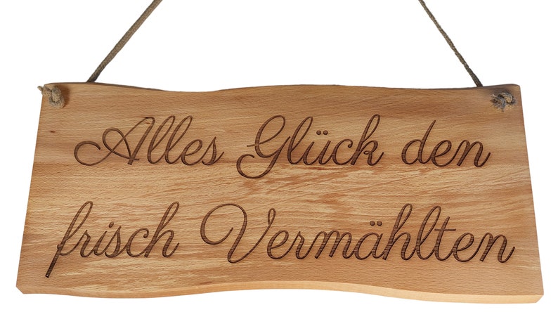 Wunschtext Schild personalisiert aus Holz mit Gravur selbst gestalten Buche Massiv Holzschilder 23 45 cm Bild 5