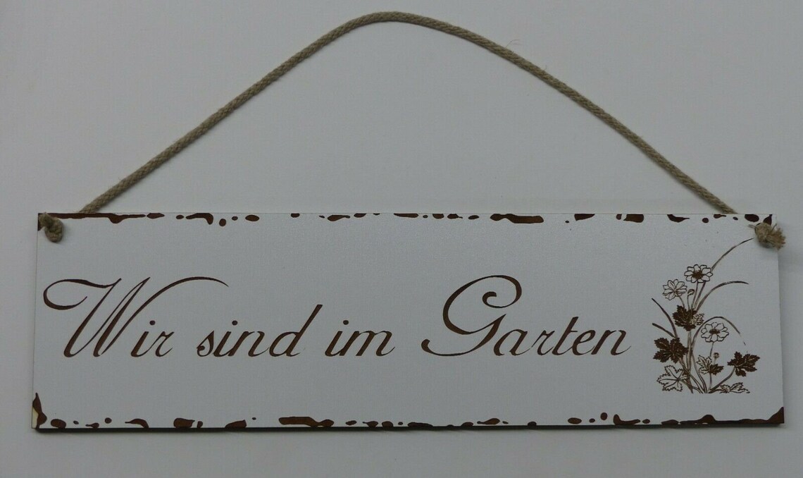 Wir sind im Garten Schild Shabby Chic Deko Gravur Schild Etsy