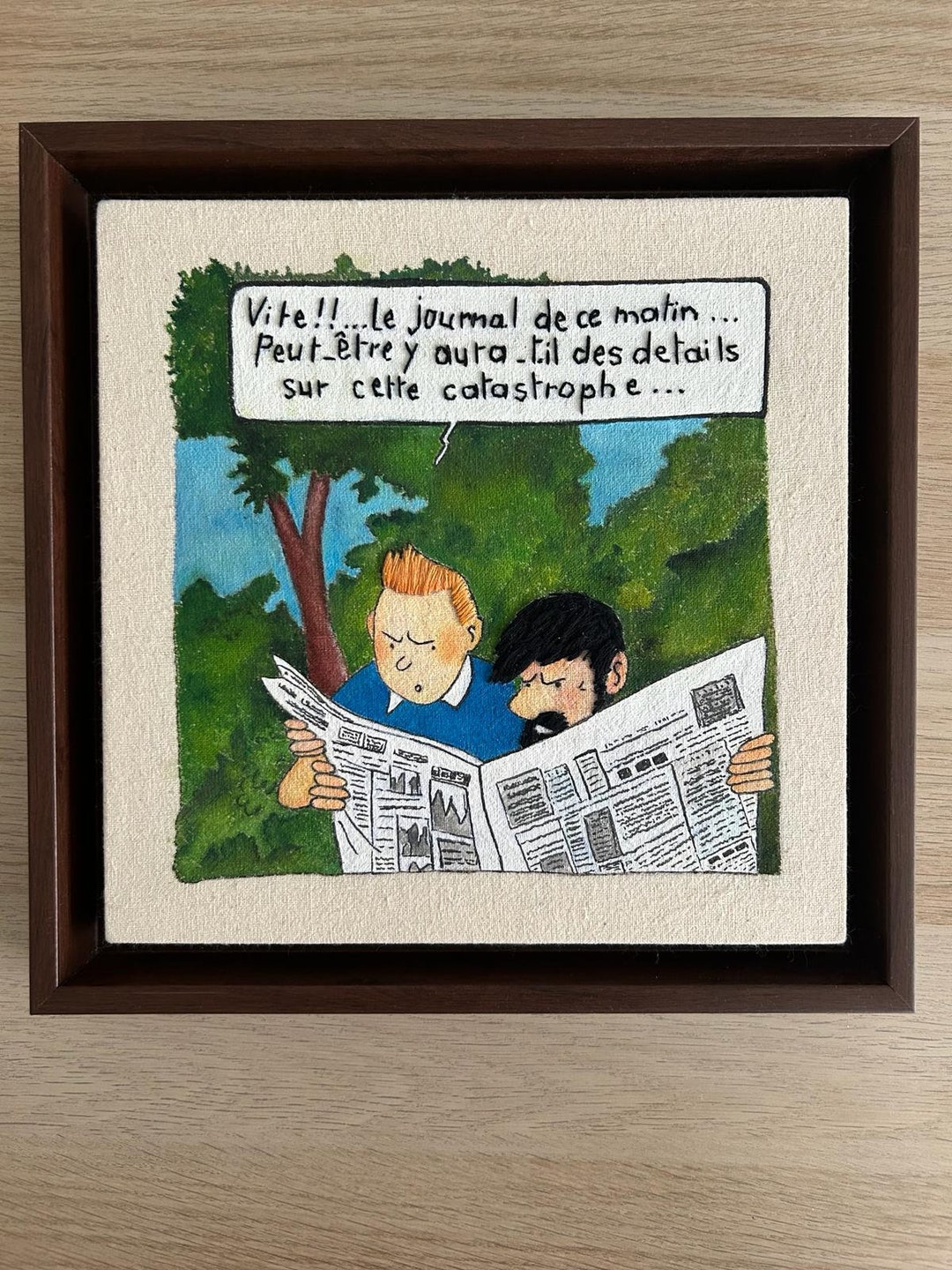 Tintin Et Milou Hand Painted Embroidery Wall Art Comic - Etsy